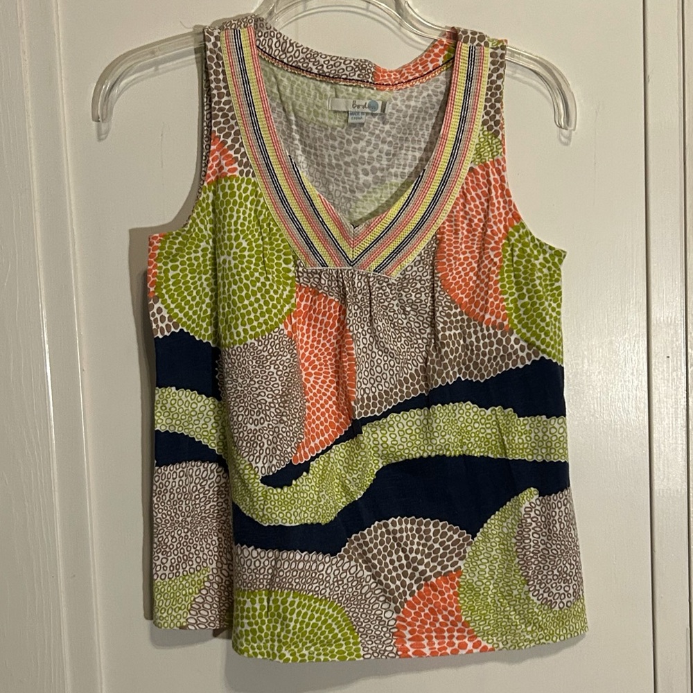 Boden sleeveless boho v-neck tank top women’s size 8